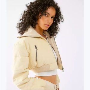 NWT UO Lily Corduroy Cropped Puffer Jacket